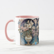 Pink Galaxy Magnolias Personalized Mug