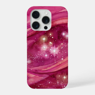 Pink Galaxy Watercolor Marble – Cosmic Nebula iPhone 15 Pro Case