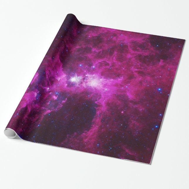 Pink Galaxy Wrapping Paper (Unrolled)