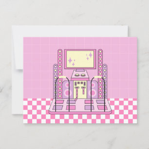 Pink Game Player Arcade Dance Machine  Postcard