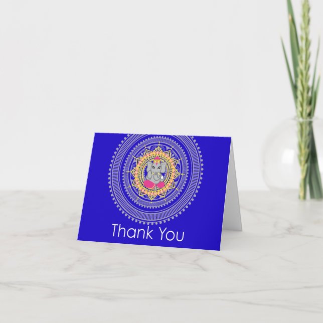 Pink Ganesha thank you card (Front)