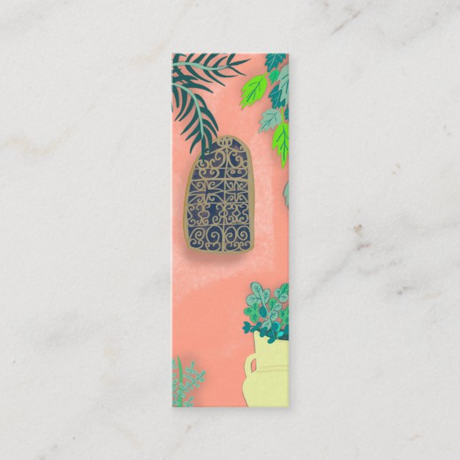 Pink  Garden Florist Landscaper Architect Mini Business Card (Front)