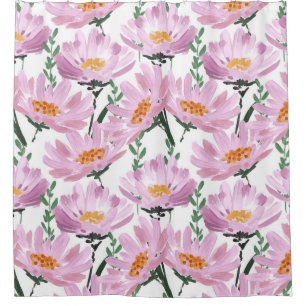Pink Garden Flowers: Hand-Drawn Seamless.