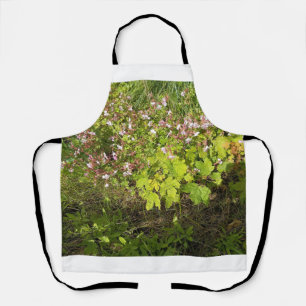 Pink Garden Flowers Nature Photography Apron