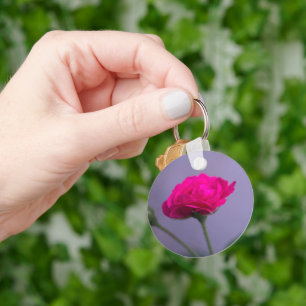 Pink Garden Rose Keychain