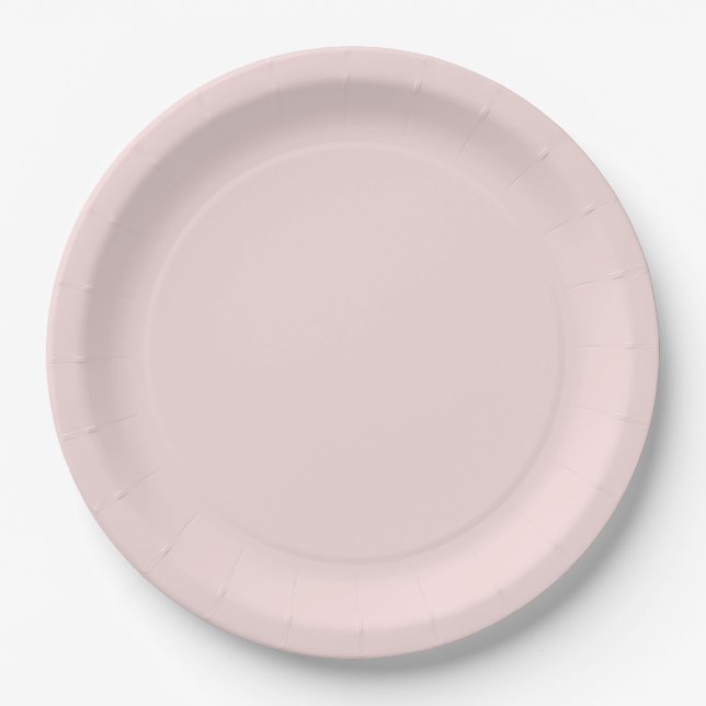 Pink Garden Rose Paper Plate (Front)