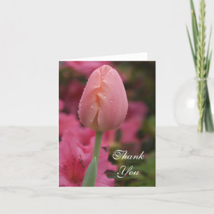 Pink Garden Tulip Thank You Card