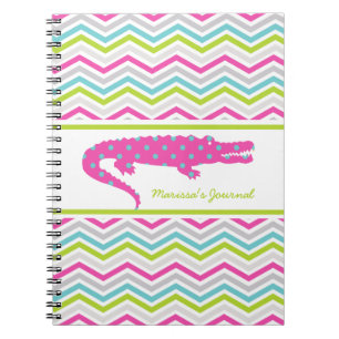 Pink Gator sur Chevron Carnet personnalisé
