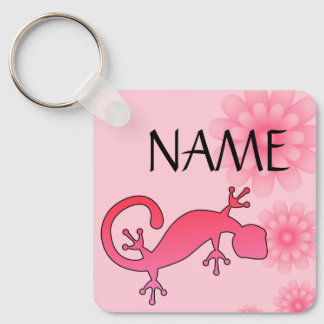Pink Gecko Custom Name keychain - Add your name