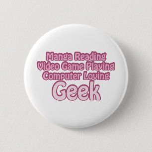 Pink Geek 2 Inch Round Button