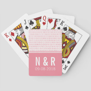 Pink Geek Chic Binary Code Playing Cards