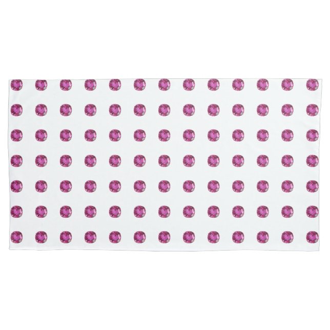 Pink Gem Pattern Pillowcase (Front-Left)