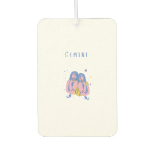 Pink Gemini, zodiac, star sign print Air Freshener