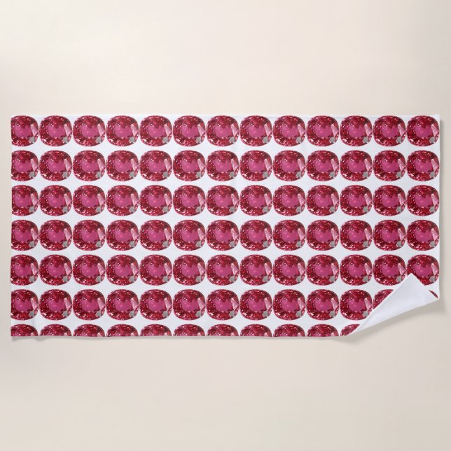 Pink Gemstone Beach Towel (Front)