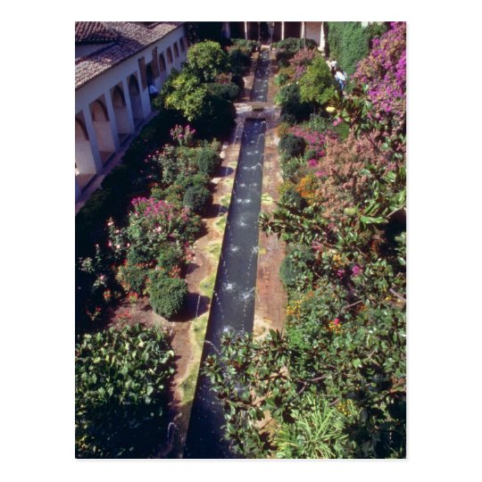 Pink Generalife, The Alhambra, Granada, Spain flow Postcard