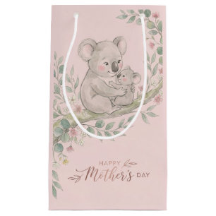 Pink, Gentle Koala Mom and Joey Small Gift Bag