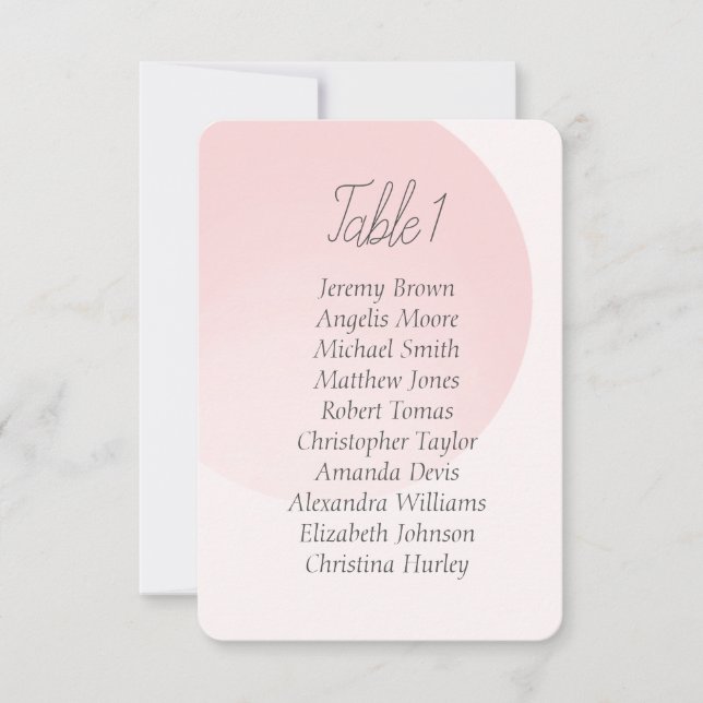 Pink gentle simple seating chart baby shower invitation (Front)