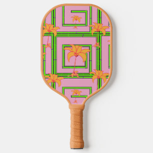 Pink Geo Floral  Pickleball Paddle