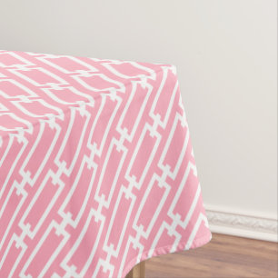 Pink Geometric Chain Links Pattern Tablecloth