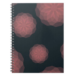 Pink, geometric, cool, trendy flower abstraction notebook