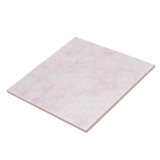 Pink Geometric Dusty Marble Tile (Side)