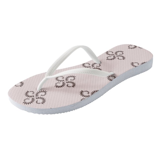 pink Geometric Pattern 3 Flip Flops (Angled)