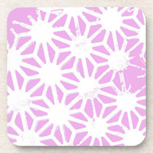 Pink geometric pattern coaster