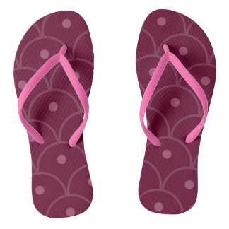 Pink Geometric Pattern Flip Flops