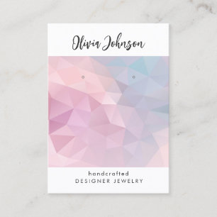 Pink Geometric Pattern Jewellery Earring Display  Business Card