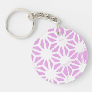 Pink geometric pattern keychain