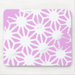 Pink geometric pattern mouse pad