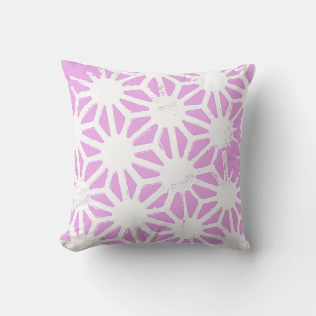 Pink geometric pattern throw pillow (Front)