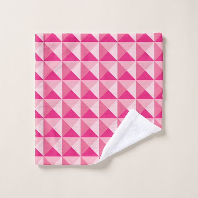 Pink Geometric Pattern" Wash Cloth (Wash Cloth)