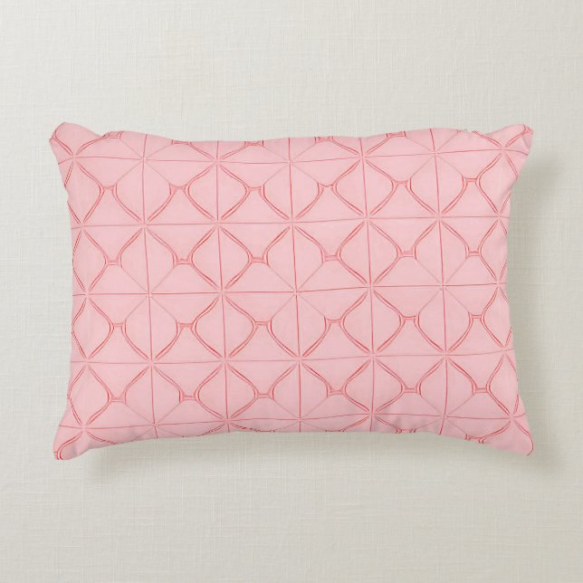Pink Geometric Pattern with Modern Abstract Accent Pillow (Front)