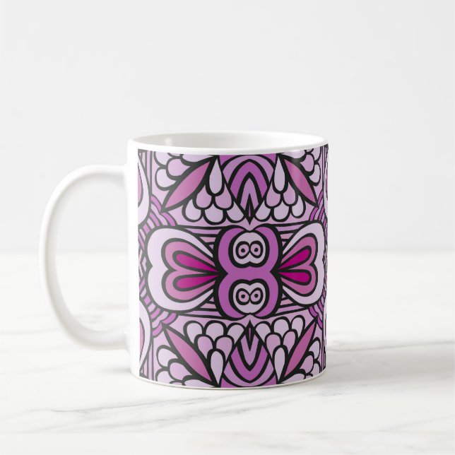 Pink Geometric Seamless Pattern  Coffee Mug (Left)