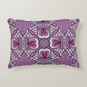 Pink Geometric Seamless Pattern Throw Pillow
