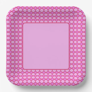 Pink Geometric Shapes Paper Plate