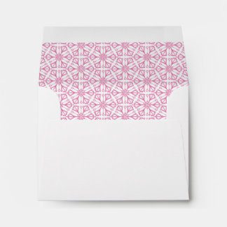 Pink Geometric Snowflake Pattern Envelopes