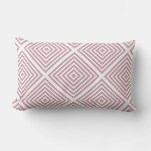 Pink Geometric Squares Lumbar Pillow