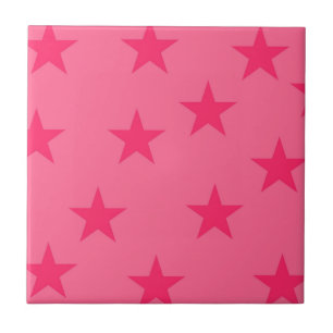 Pink Geometric Stars Pattern Tile