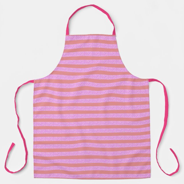 Pink Geometric Stripes Apron (Front)