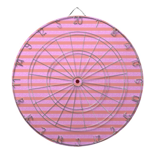 Pink Geometric Stripes Dartboard (Front)