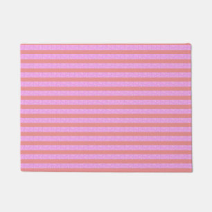 Pink Geometric Stripes Doormat