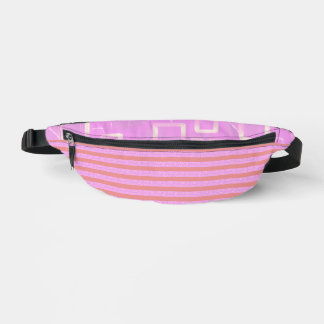 Pink Geometric Stripes Fanny Pack