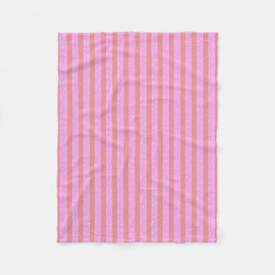 Pink Geometric Stripes Fleece Blanket