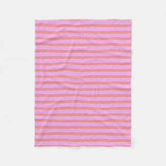 Pink Geometric Stripes Fleece Blanket