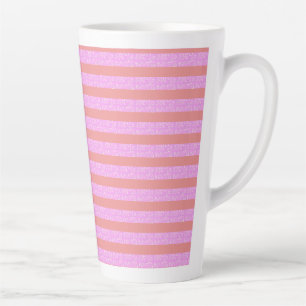 Pink Geometric Stripes Latte Mug