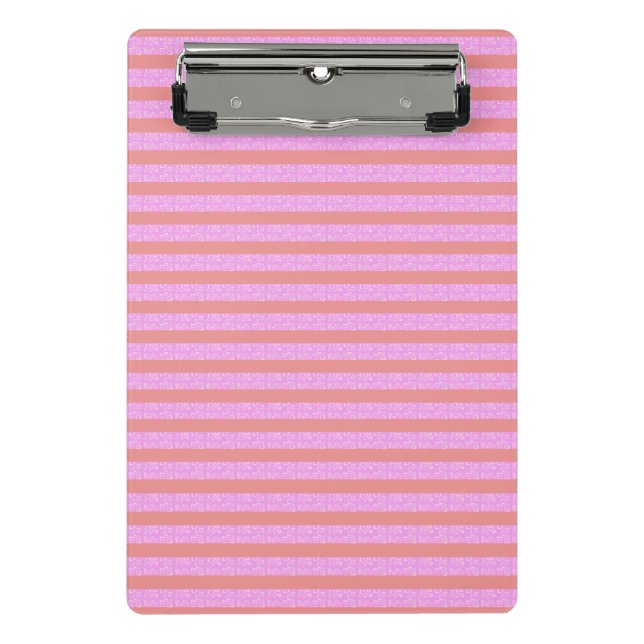 Pink Geometric Stripes   Mini Clipboard (Front)