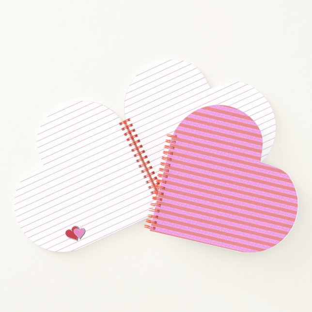 Pink Geometric Stripes  Notebook (Inside)