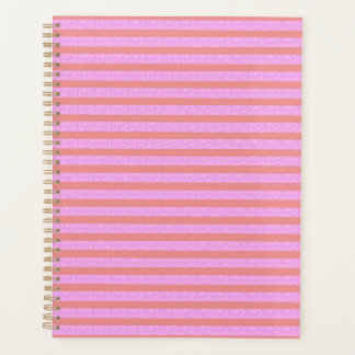 Pink Geometric Stripes Planner